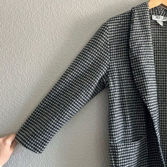 Vintage 100% Wool Blazer Houndstooth Danielle Young Sweater Cardigan Size Small - Picture 3 of 6